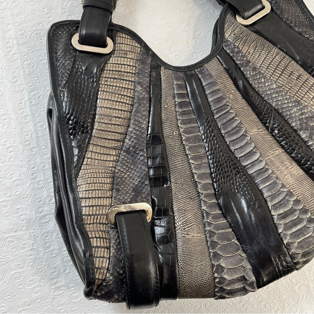 Stuart Weitzman Leather Patchwork Handbag Shoulde… - image 3